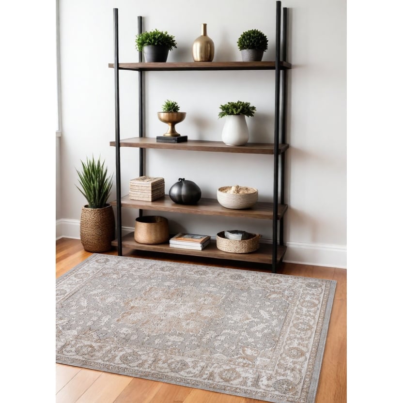 Bice Distressed Stain Resistant Woven Low Pile Area Rug By HomeRoots