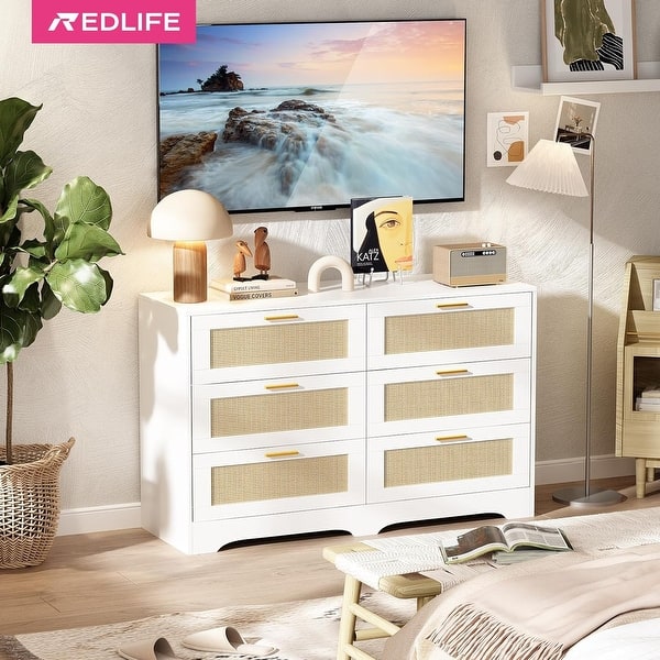 white rattan dresser LEYAOYAO for Bedroom, 41" Tall Chest of Drawers Key Features DIY Rattan Dresser Makeover |