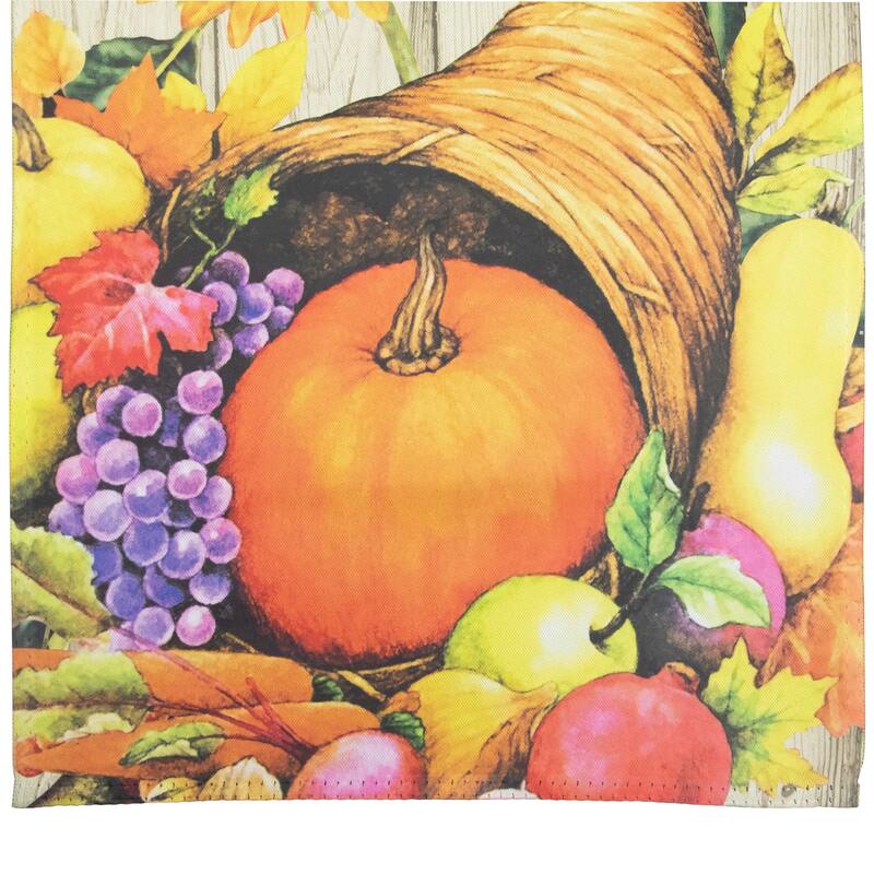 Cornucopia and Flowers Autumn Harvest Outdoor House Flag 28" x 40" - 28" x 40"