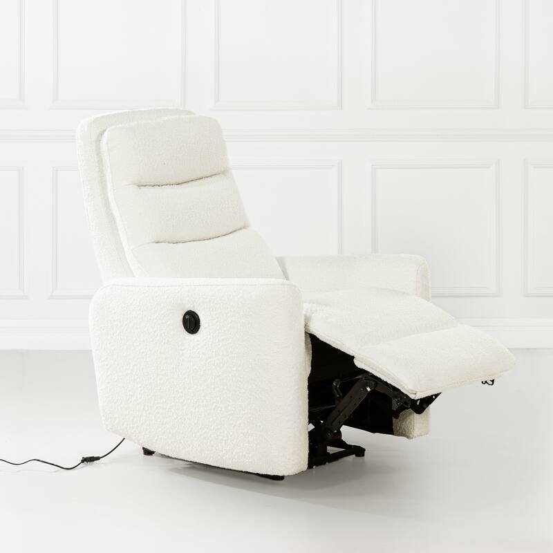 Bloomy 35.5" Boucle Upholstered High-Back Power Recliner Motion Chair