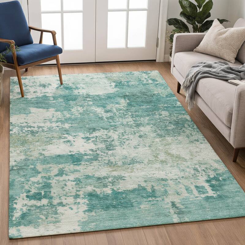Machine Washable Indoor/ Outdoor Modern Jenna Chantille Rug