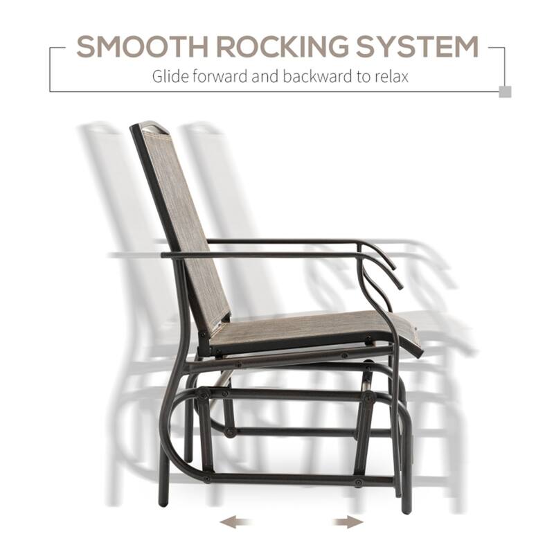Two-Piece Outdoor Glider Chair Set with Breathable Mesh Seats and Smooth Gliding Frame - 25.5" W x 27.75" D x 36.25" H