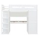 preview thumbnail 9 of 38, Twin Size Solid Wood Loft Bed with Desk, Wardrobes & Drawers