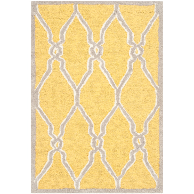 SAFAVIEH Handmade Cambridge Richtsje Moroccan Trellis Wool Rug - 2' x 3' - Gold/Ivory