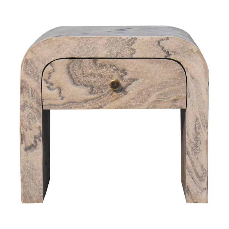 Artisan Furniture Solid Wood Nouveau Nightstand ,oak-beige ,1Drawer