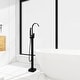 preview thumbnail 2 of 27, Floor Mounted Single Handle Clawfoot Tub Faucet with Hand shower - 8" x 48"