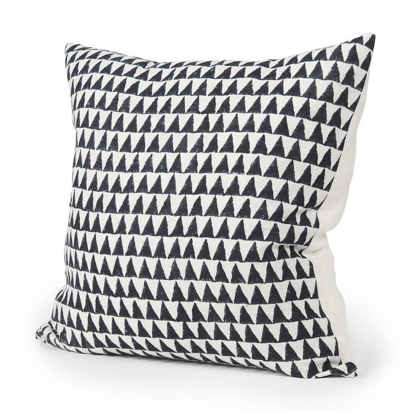 Jolie Cream w/ Black Print Linen Square Decorative Pillow Cover