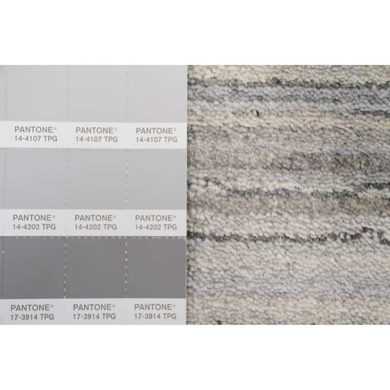Hand Knotted Oriental Viscose Silk Carpet Tribal Animal Pictorial Greys & Charcoal Gabbeh Area Rug - 9' 9'' X 9' 4''