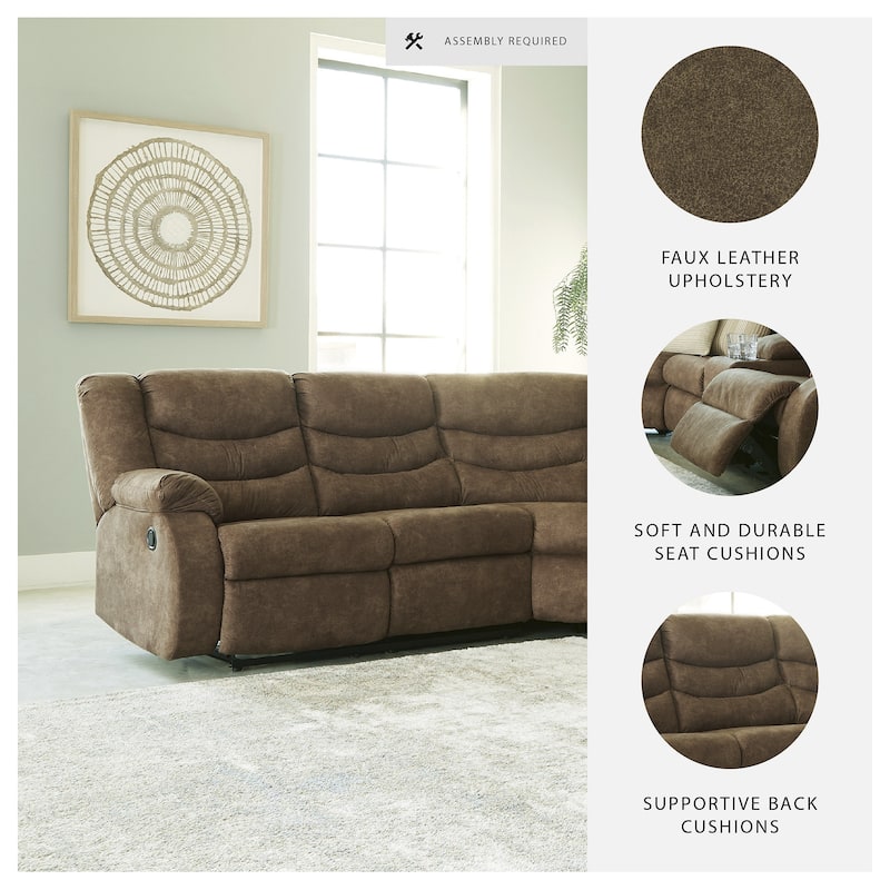 Signature Design by Ashley Partymate 2-Piece Reclining Sectional - 113"W x 99"D x 40"H