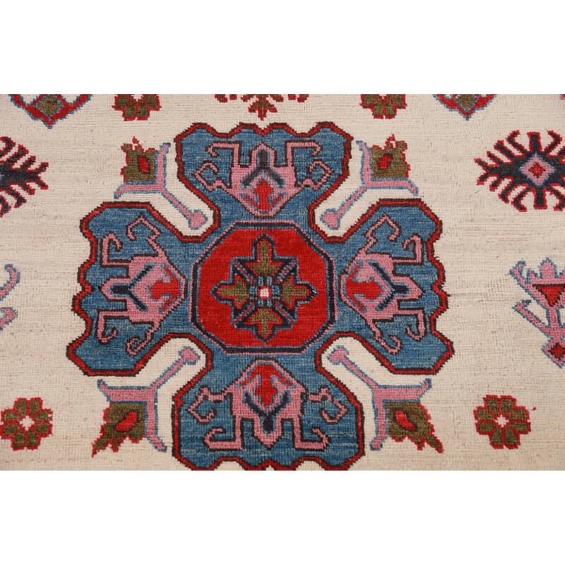 Hand Knotted Oriental 100% Wool Carpet Traditional Medallion Beige & Ivories Kazak Area Rug - 11' 7'' X 8' 7''