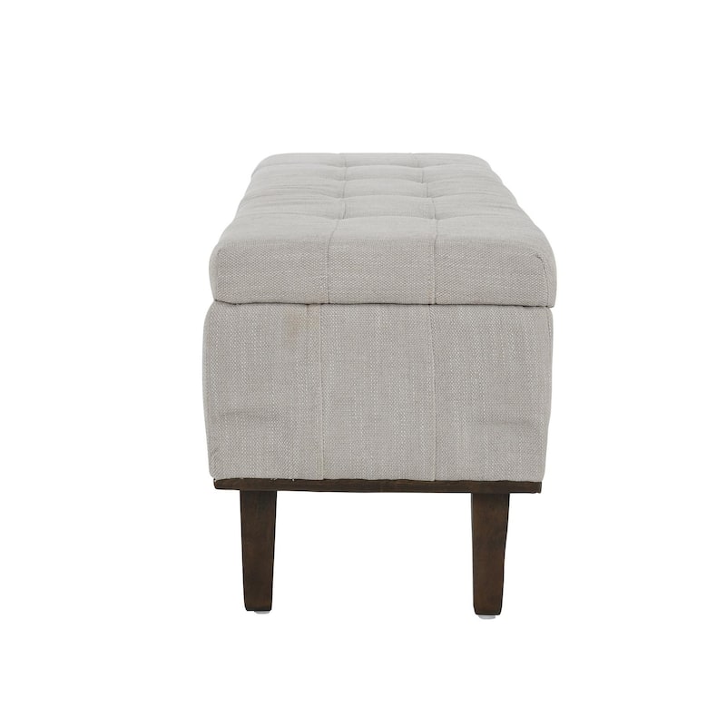 Louise Tufted Storage Bench, Light Beige 54" By Kosas Home