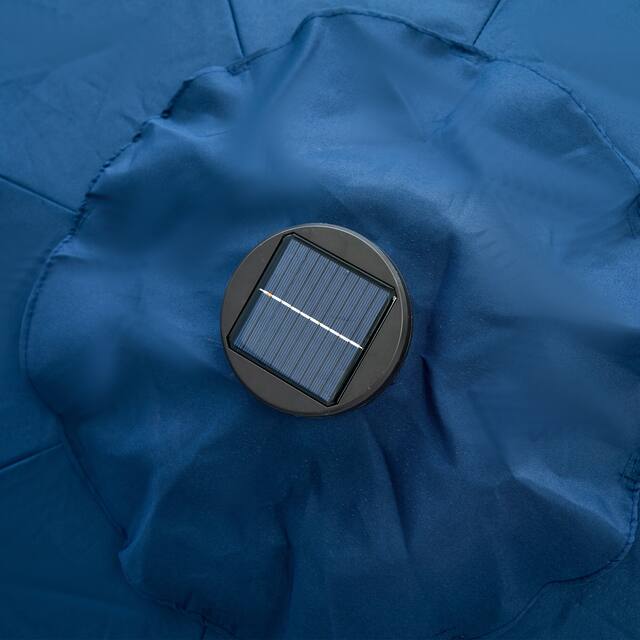 10ft Patio Umbrella with Lights without Base Outdoor Solar Umbrella
