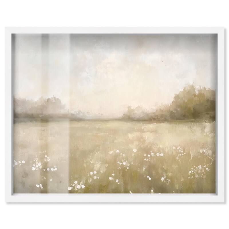 Peaceful Expanse Shadowbox by Art Remedy - White - 36" x 30"
