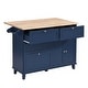 preview thumbnail 10 of 18, Farmhouse Kitchen Island Set with Drop Leaf and 2 Seatings,Dining Table Set with Storage Cabinet, Drawers and Towel Rack