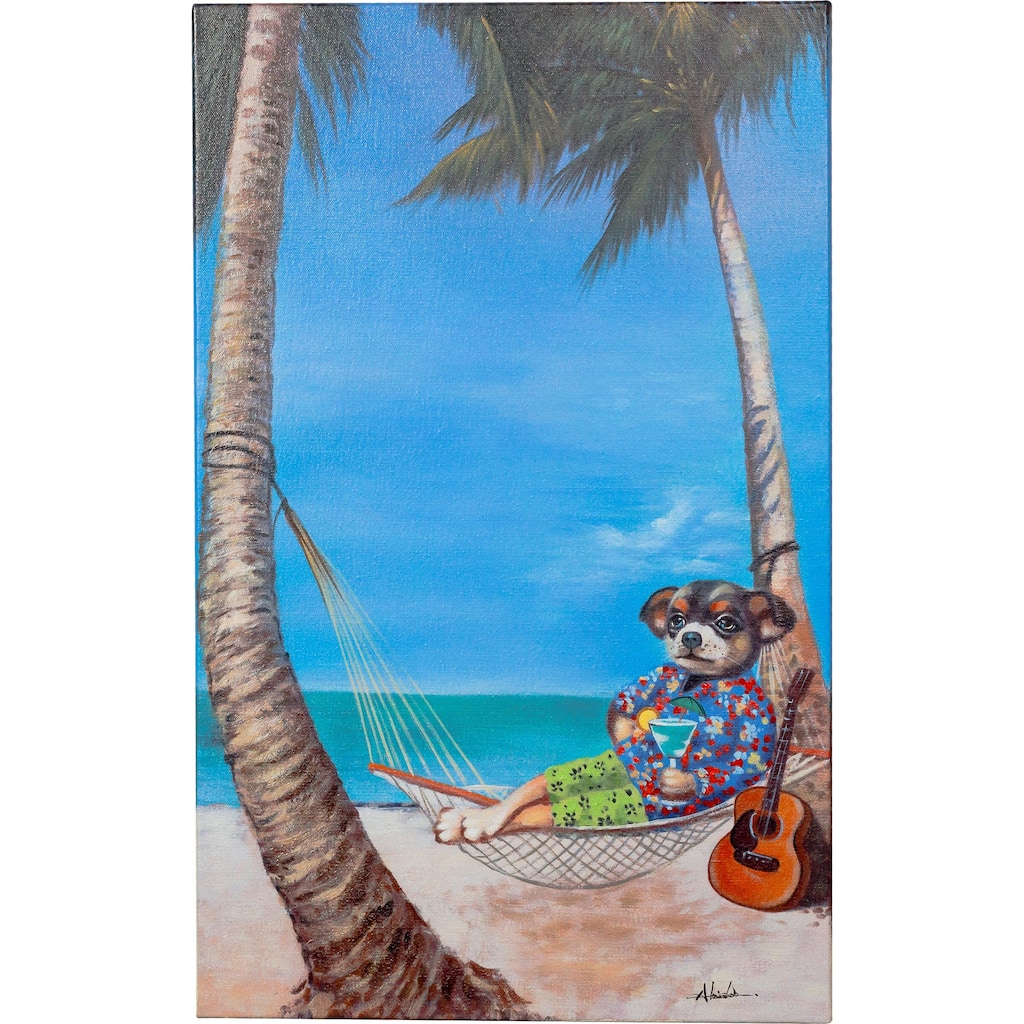 The Good Life Relaxing in Paradise' Person in a Hammock On the Beach - Multi-Color