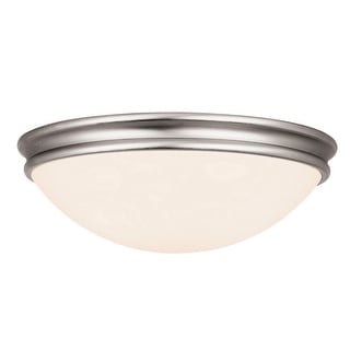 Access Lighting Atom 1-light LED Brushed Steel Flush Mount with Opal Glass