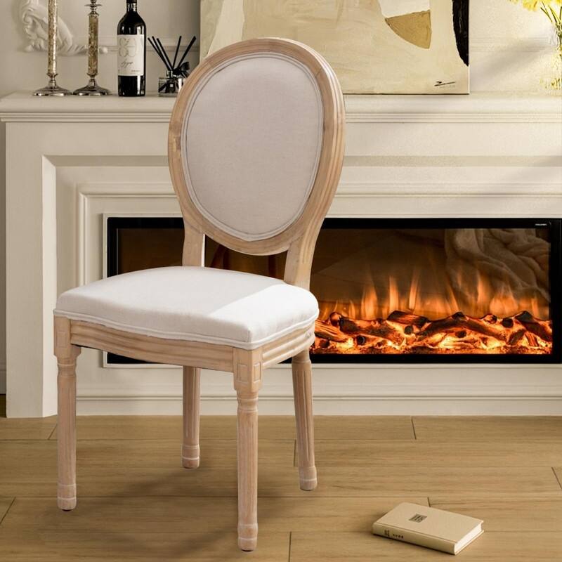 Upholstered French Style Nailhead Dining Chairs(Set of 4)