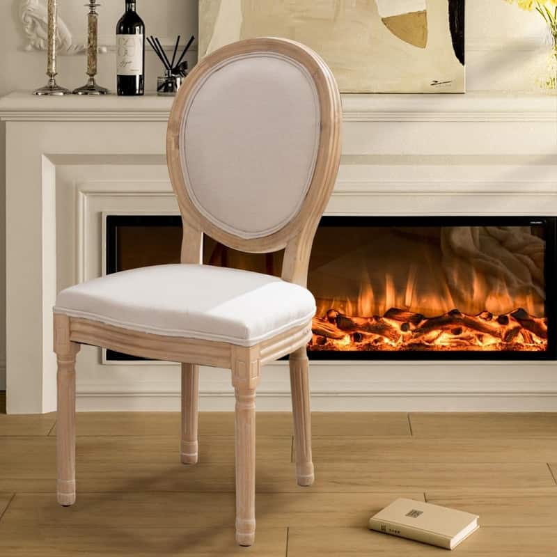 Upholstered French Style Nailhead Dining Chairs(Set of 6)