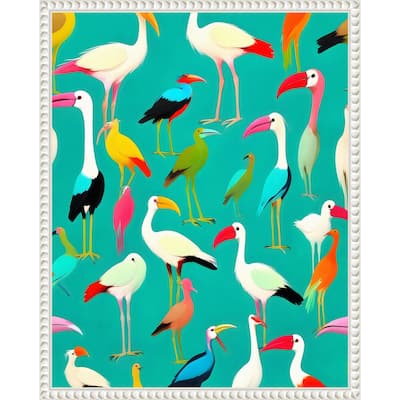 The Dance of Bird Colors by Uma Gokhale Framed Canvas Wall Art