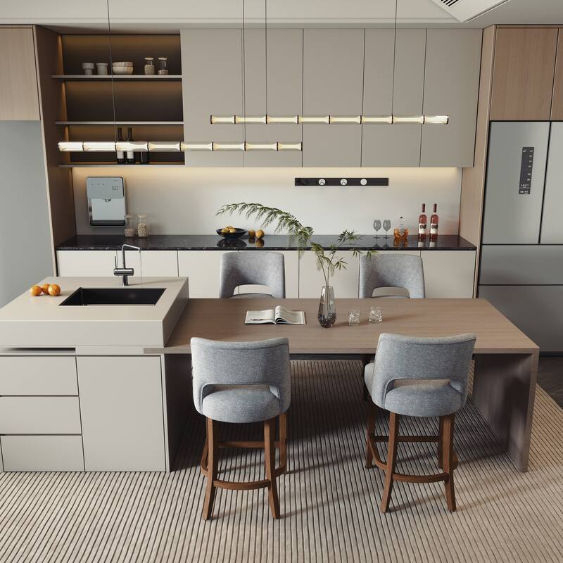 Set of 2/4/6 Wooden Bar Stools with Footrest/Counter Stools.