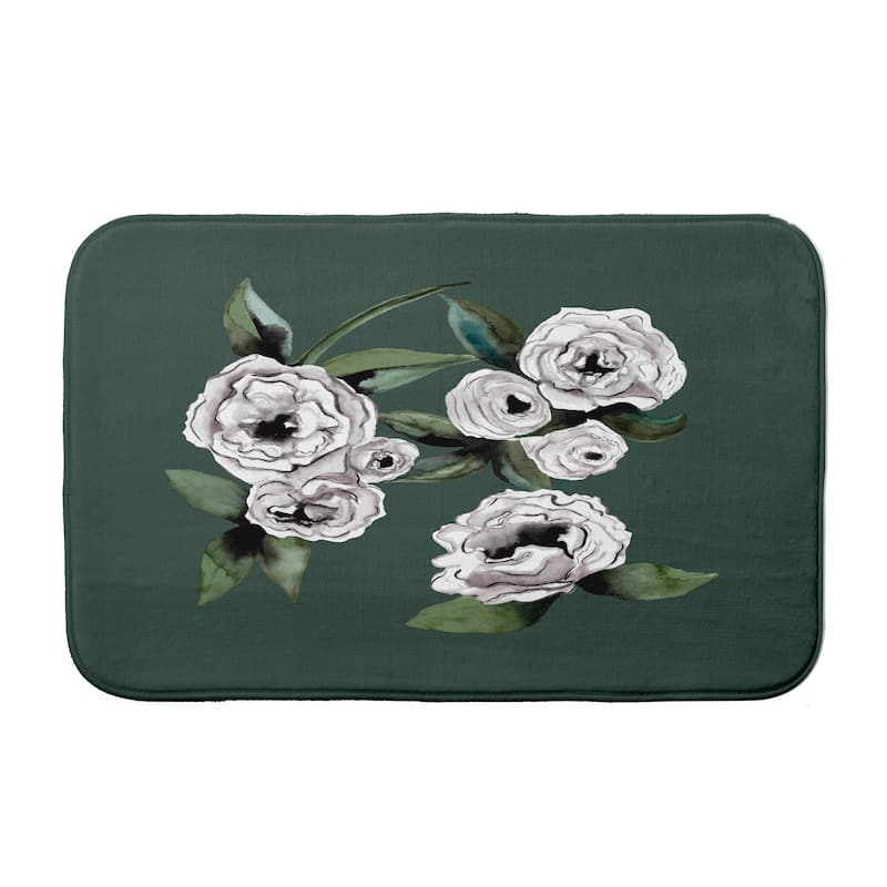 Radiant Rose Bath Mat - 17 x 24 - Green