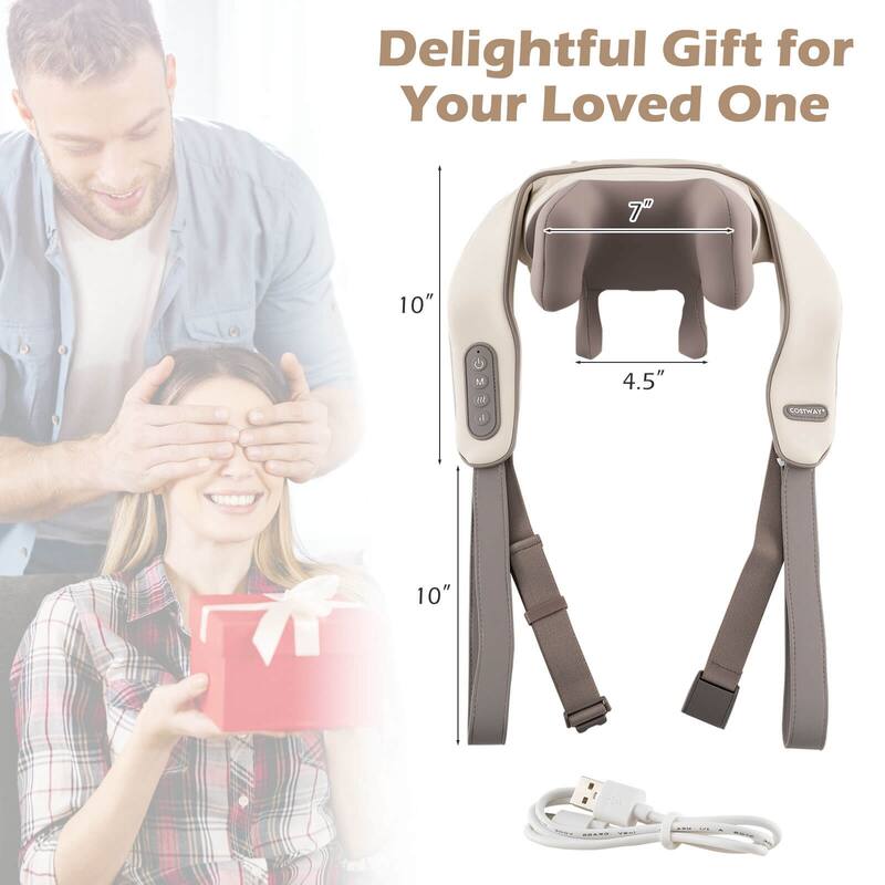 Costway Neck Shoulder Massager with 2 Heating Levels & Adjustable - See Details
