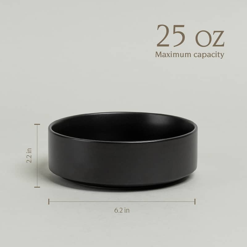 over&back Stackable 25oz Semi-Matte Stoneware Cereal Bowls