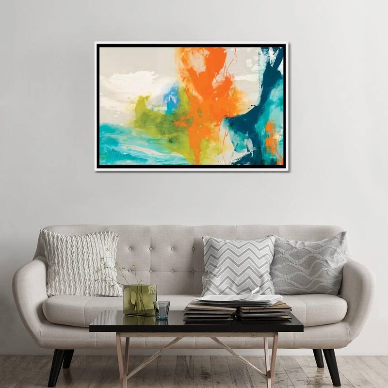 iCanvas "Tidal Abstract I" by Sisa Jasper Framed Canvas Print