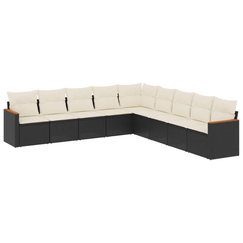 vidaXL Garden Sofa Set Black - 24.4 x 24.4 x 27.2