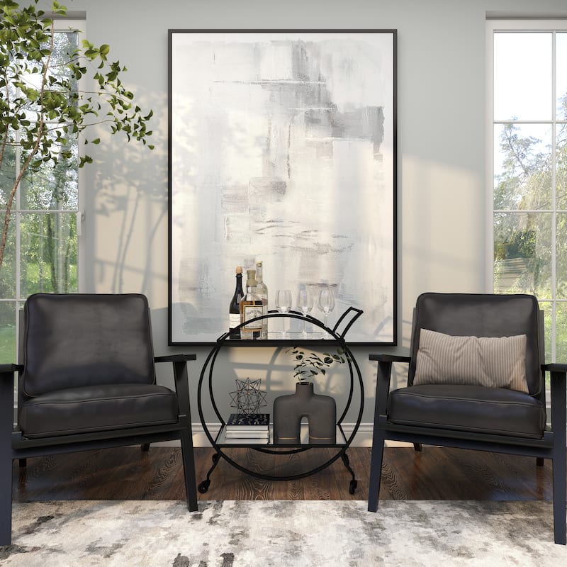 Canvas Abstract Living Room Framed Wall Art with Black Frame