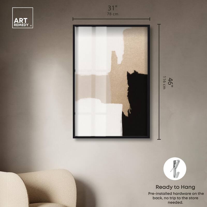 Beige and Black III Shadowbox by Art Remedy