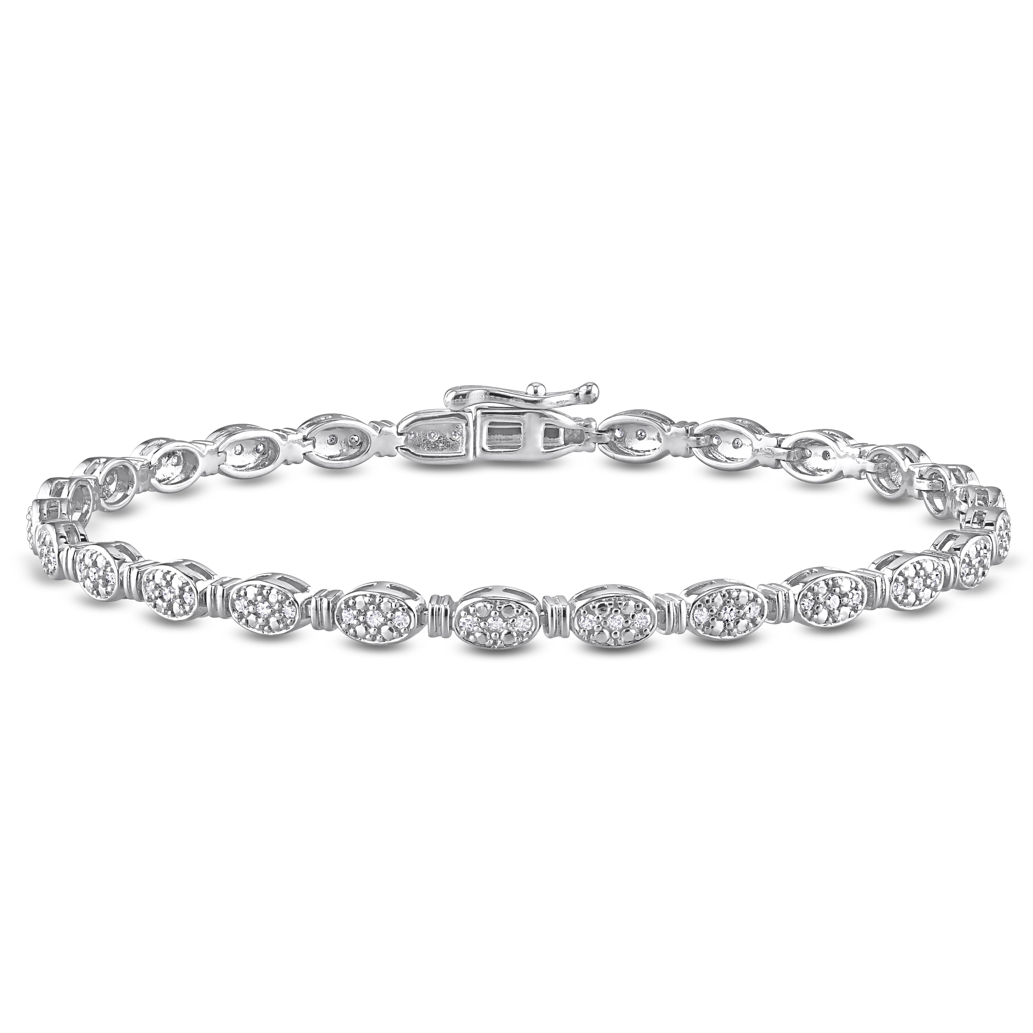 Miadora Sterling Silver 1/2ct TDW Diamond Tennis Bracelet