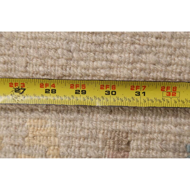 Vegetable Dye Nature Print Nepalese Wool Area Rug Hand-knotted Carpet - 5'6" x 7'7"