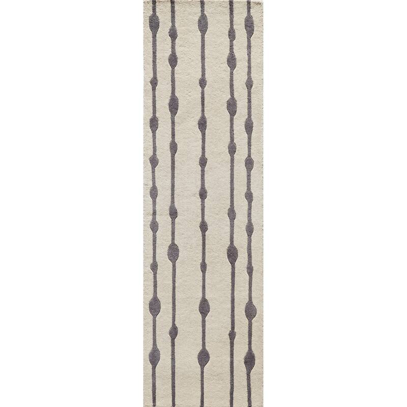 Momeni Delhi Hand Tufted Wool Contemporary Geometric Area Rug - 2' 3" x 8' - Grey - Runner