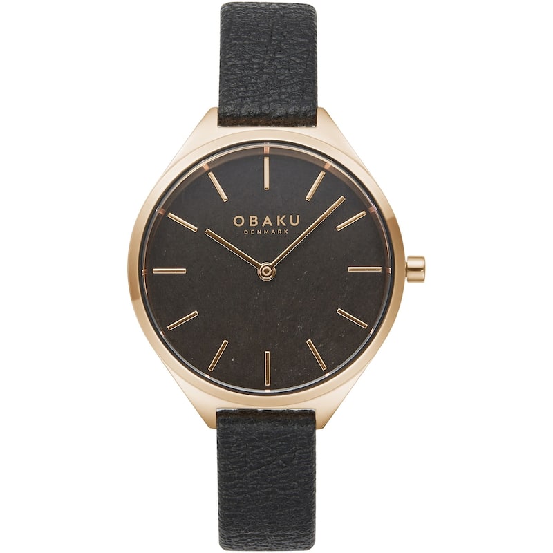 Obaku Women's Kaffe Black Dial Watch - V257LHVNRB - 6 (36)