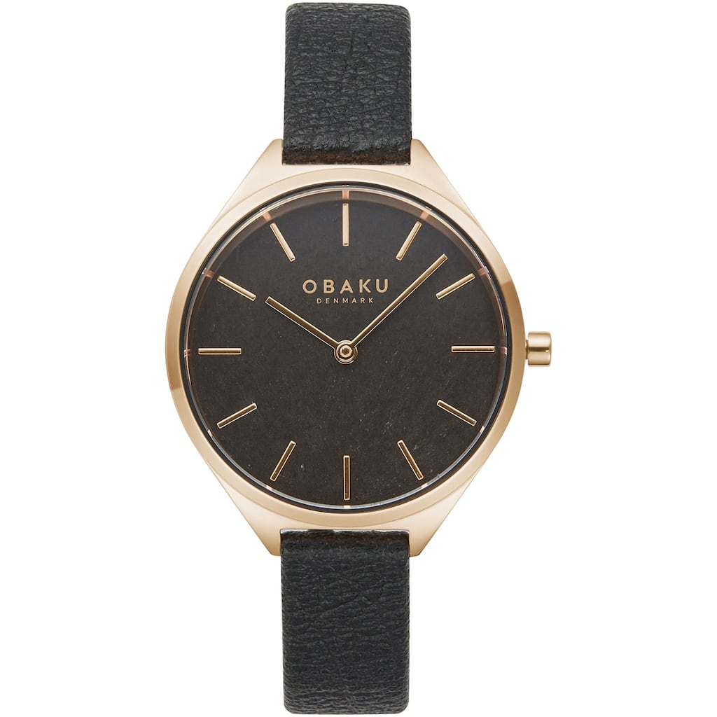 Obaku Women's Kaffe Black Dial Watch - V257LHVNRB - 6 (36)