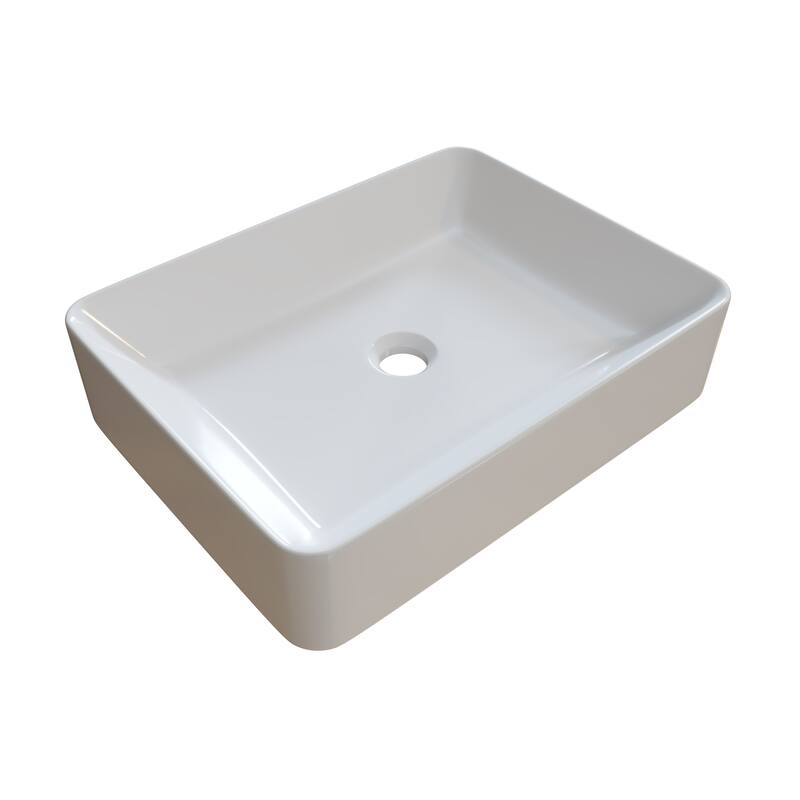 Lyra Bench Mount Ceramic Rectangular Vessel Bathroom Sink