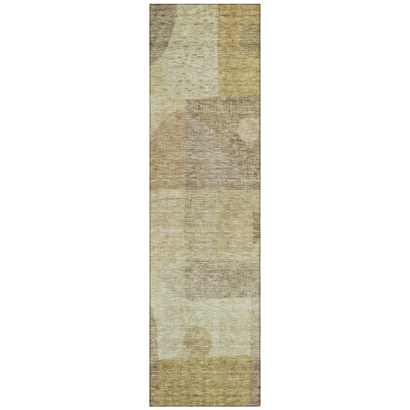 Machine Washable Indoor/ Outdoor Contemporary Geo Chantille Rug