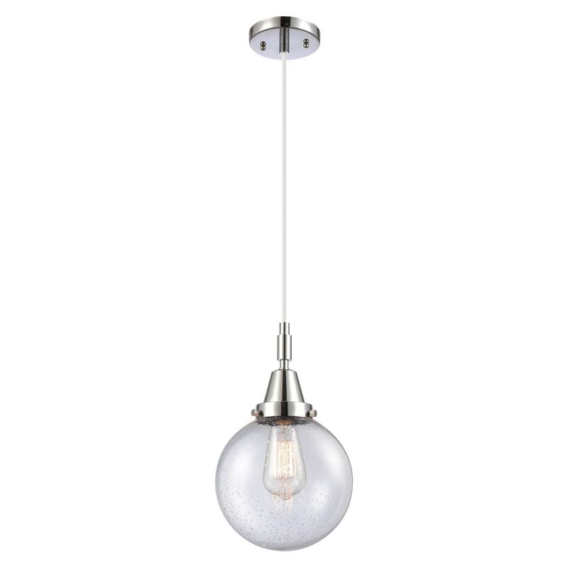 Innovations Lighting Downtown Urban - Caden Beacon - 1 Light 8" Cord Hung Mini Pendant - Polished Chrome/Seedy Shade