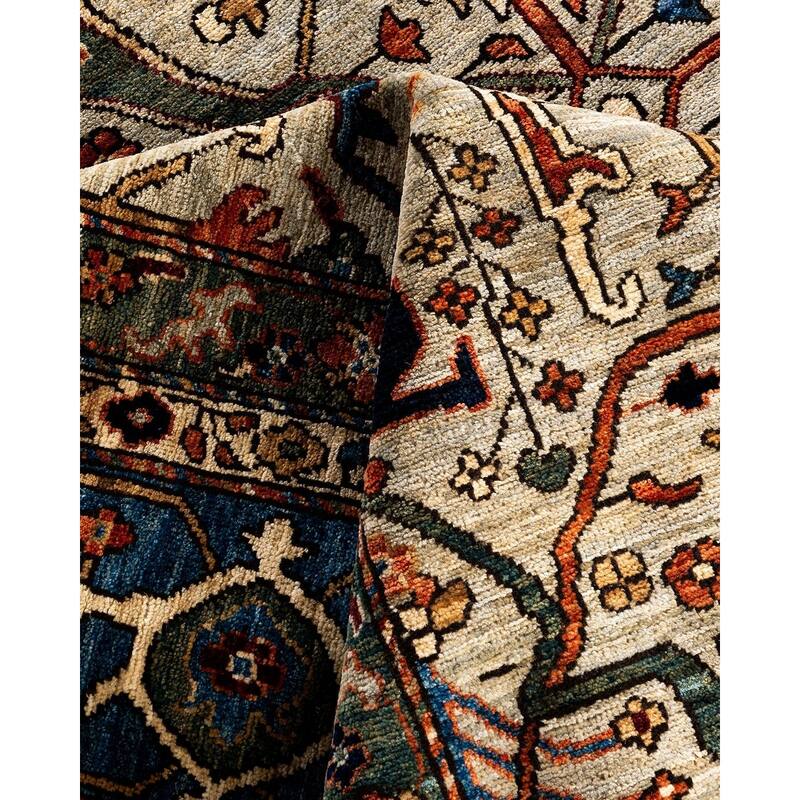 Serapi One-of-a-Kind Hand-Knotted Area Rug - Light Gray, 8' 0" x 9' 10" - 8' 0" x 9' 10"