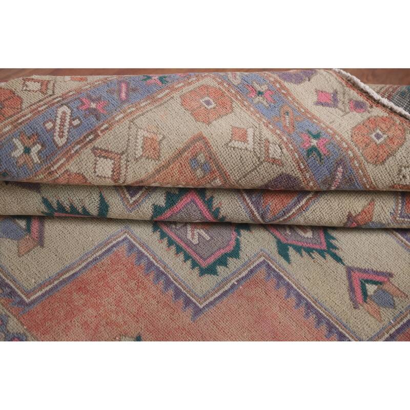 Hand Knotted Oriental 100% Wool Carpet Traditional Tribal Coral Ardebil Area Rug - 11' 1'' X 4' 7''