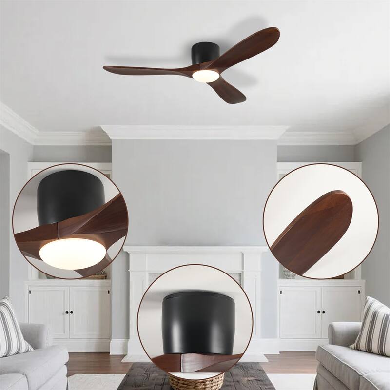 52" Ceiling Fan with Light and Remote Control, Reversible DC Motor