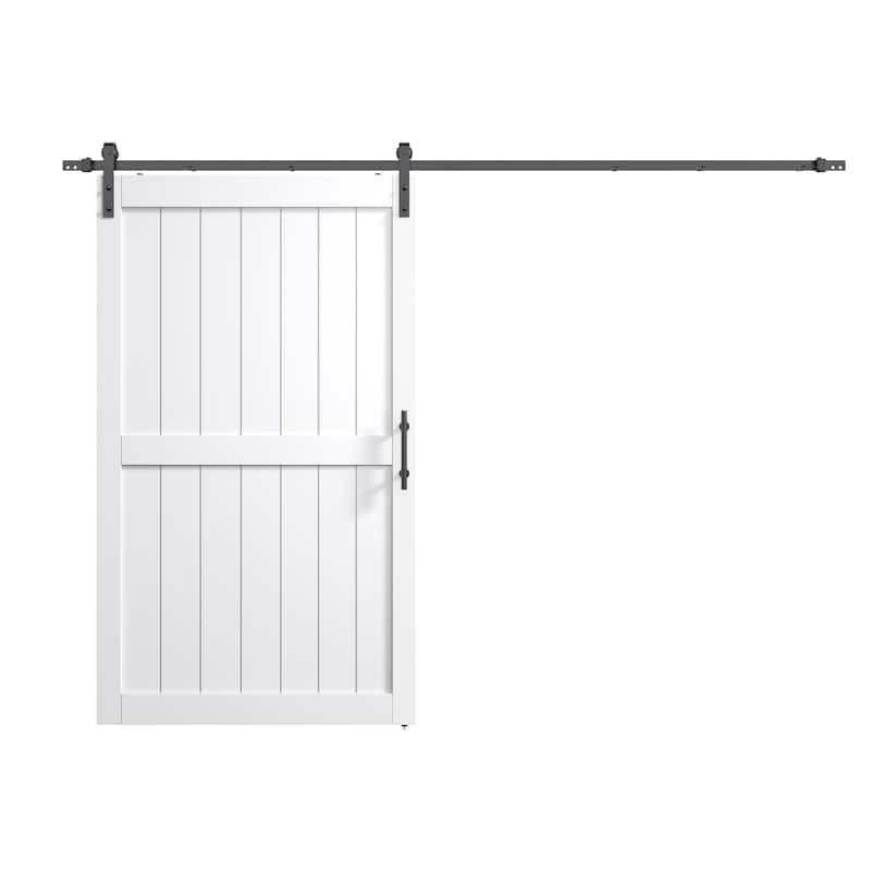 Sanding 30in./32in./36in./42in./48in.x 84in.MDF Barn Door With Sliding Hardware Kit ,Covered with Water-Proof PVC Surface
