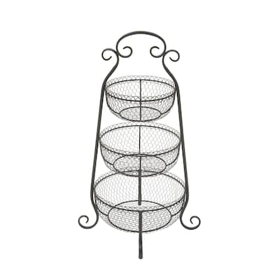 Metal Tiered Server - Black - Roche River Decor