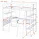 preview thumbnail 7 of 10, Twin Size Loft Bed with 4-Layer Shelves and L-Shaped Desk , Stylish Metal Frame with Sockets