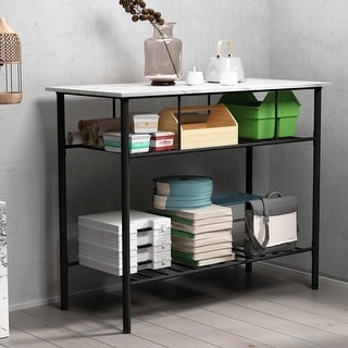 Stationary Counter Height Kitchen Island Prep Table Kitchen Storage ...