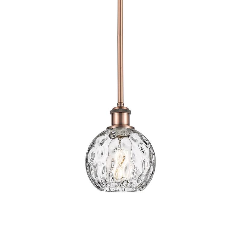 Innovations Lighting 516-1S-8-6 Athens Pendant Athens 6" Wide Mini - Antique Copper / Clear Water Glass