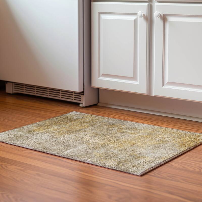 Premium Washable Super Soft Solid Abstract Mayfield Rug - Beige - 1' 8" x 2' 6" - Rectangle