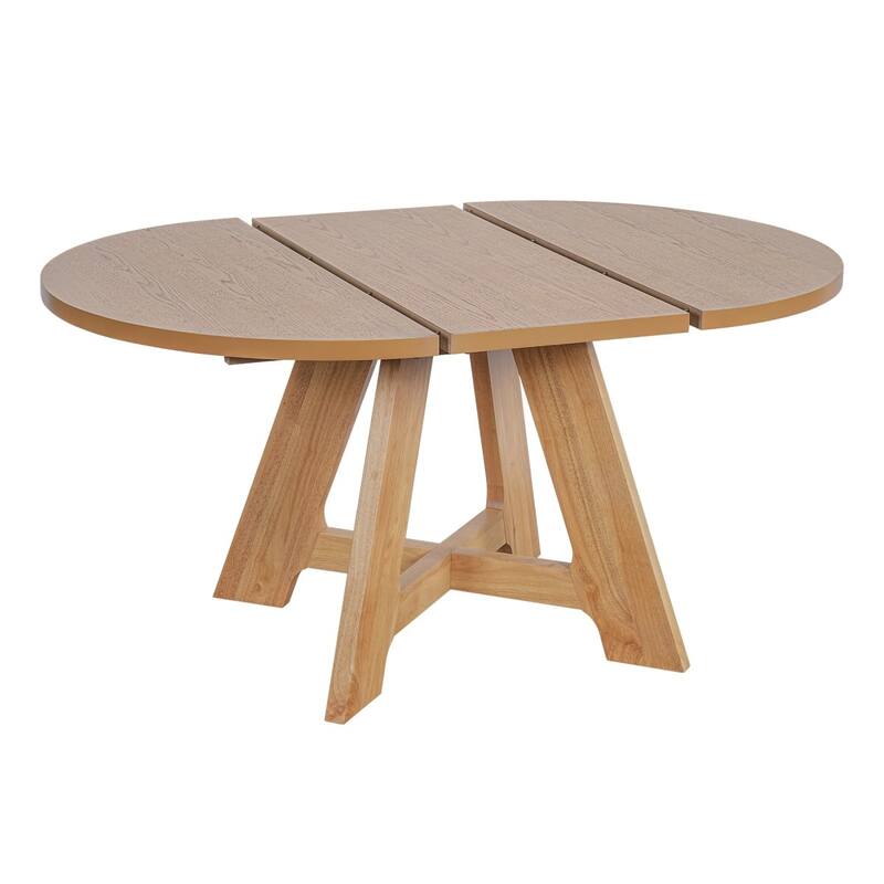 Extendable Round Dining Table Set with 18" Removable Leaf