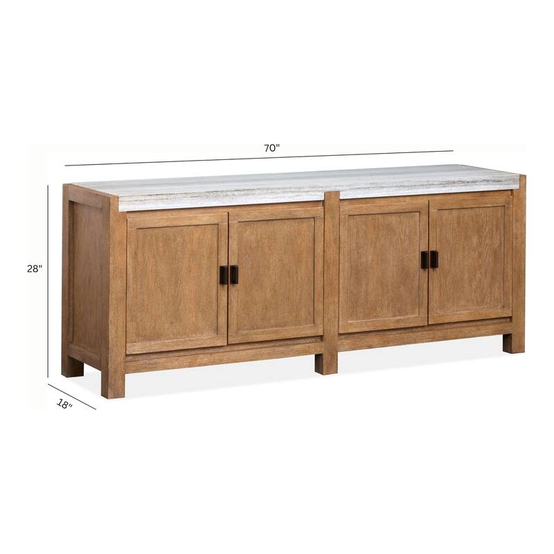 Magnussen Home Plum Creek Sierra Brown Door Console - 70''W x 18''D x 28''H